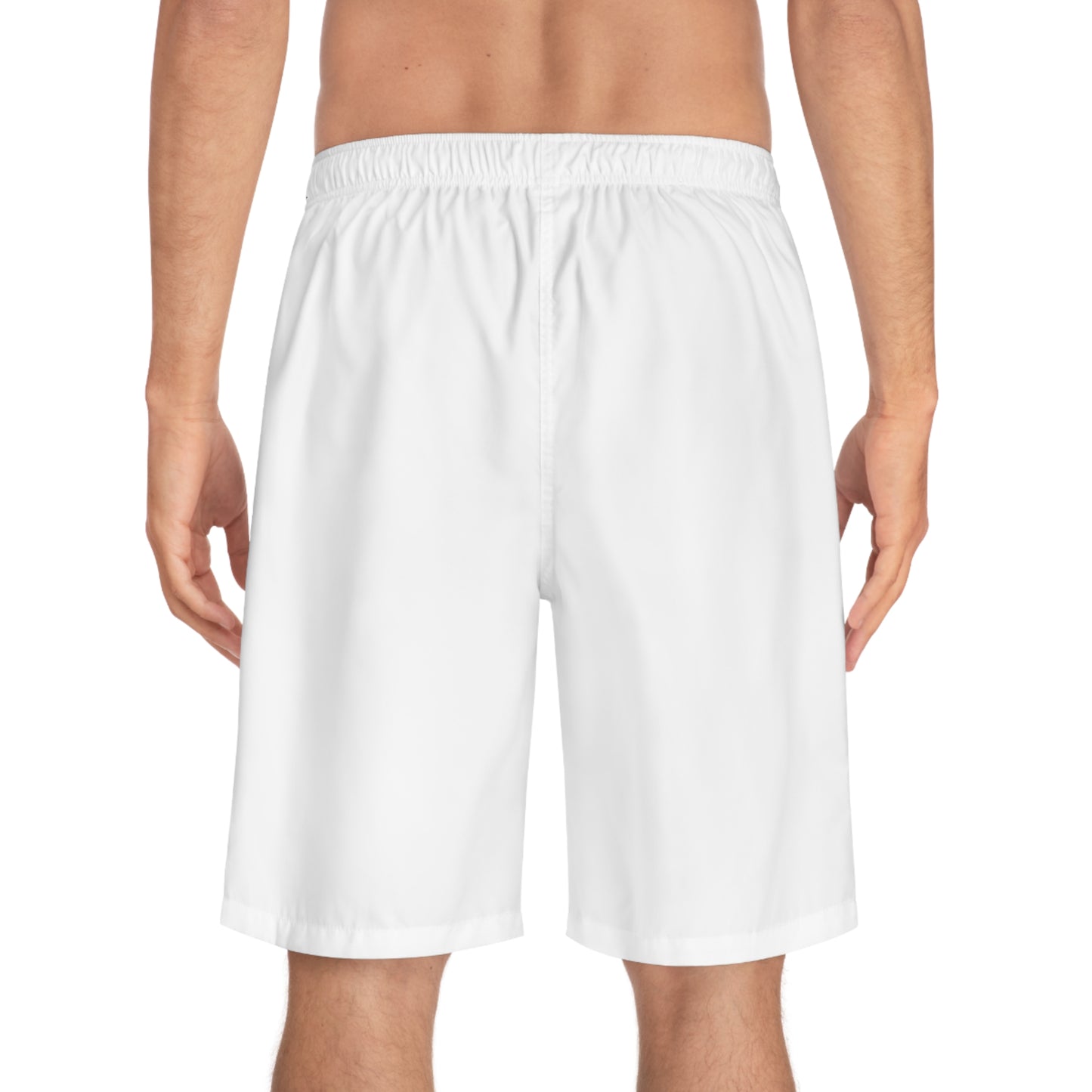 Men's Board Shorts — 'Enjoy Your Existence' Minimal Logo Swim Trunks