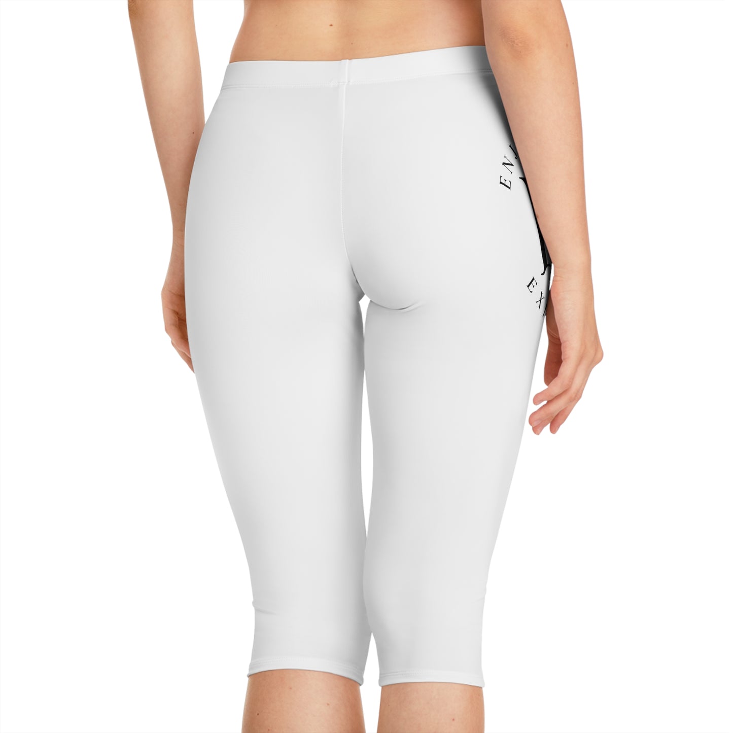 Capri Leggings — Minimal 'Enjoy Your Existence' Monogram Activewear