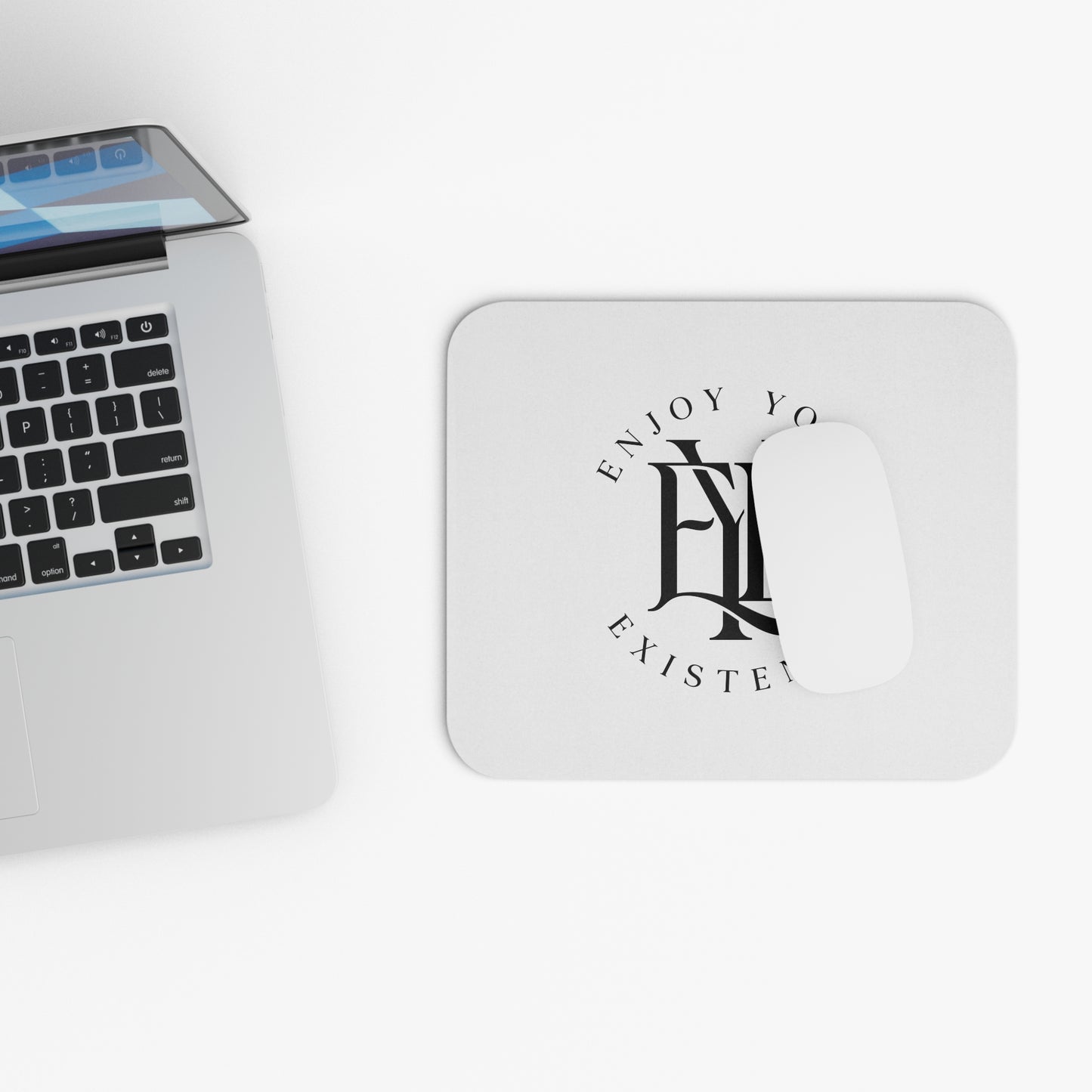 Mouse Pad — “Enjoy Your Existence” Minimalist Gothic Desk Mat