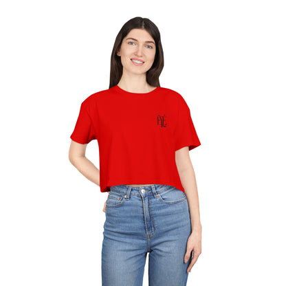 Women's Crop Tee — Minimal Monogram Chest Logo Cropped T-Shirt
