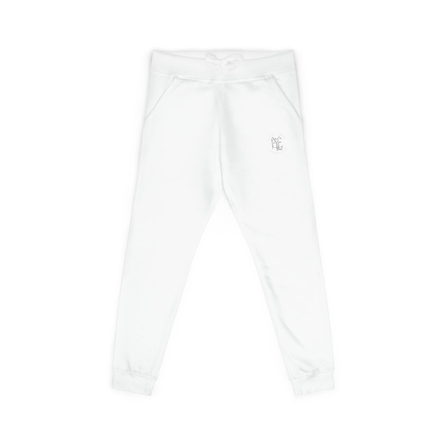 Embroidered Coral Fleece Sweatpants — Cozy Joggers with Small Script Logo