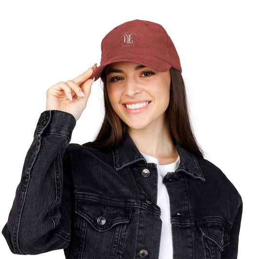 Embroidered Corduroy Vintage Cap — Monogrammed Retro Baseball Hat