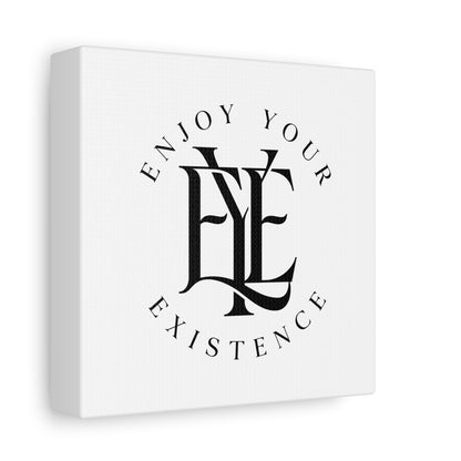 Enjoy Your Existence Matte Canvas Wall Art — Monogram Emblem Decorative Print