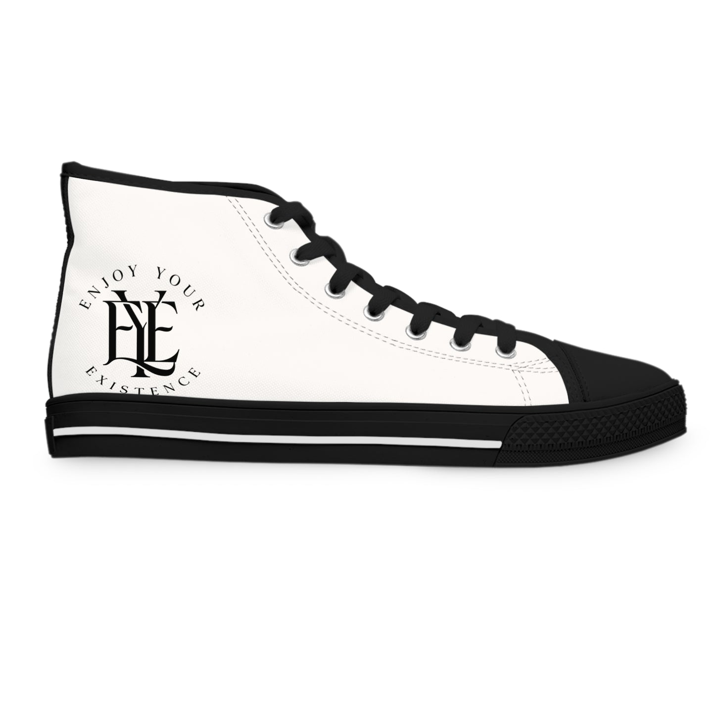 Women’s High Top Sneakers — Classic White Canvas Athletic Shoes