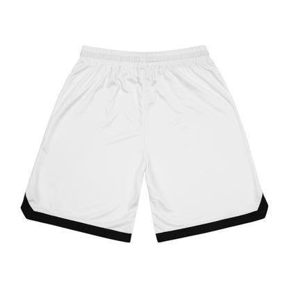 Basketball Rib Shorts — White Performance Mesh Athletic Shorts