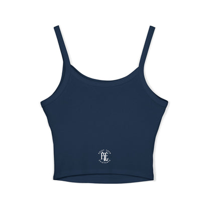 Women's Cropped Tank Top — Minimal Gothic 'E' Logo Chest & Back