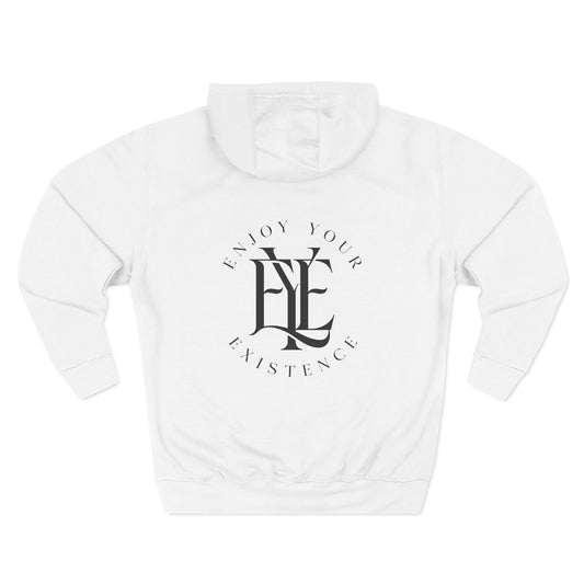 Three-Panel Fleece Hoodie — Minimalist 'Enjoy Your Existence' Logo Hoodie