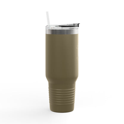 40oz Insulated Travel Mug — "Enjoy Your Existence" Stainless Steel Tumbler with Straw & Handle