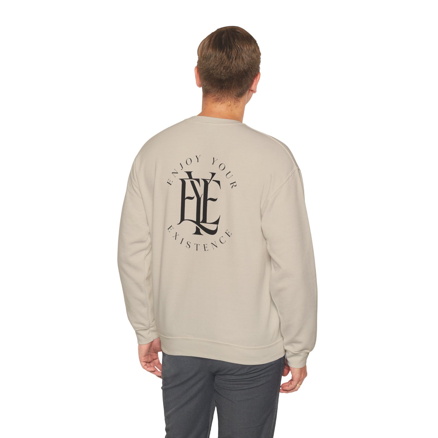 Crewneck Sweatshirt — 'Enjoy Your Existence' Monogram Minimalist Pullover