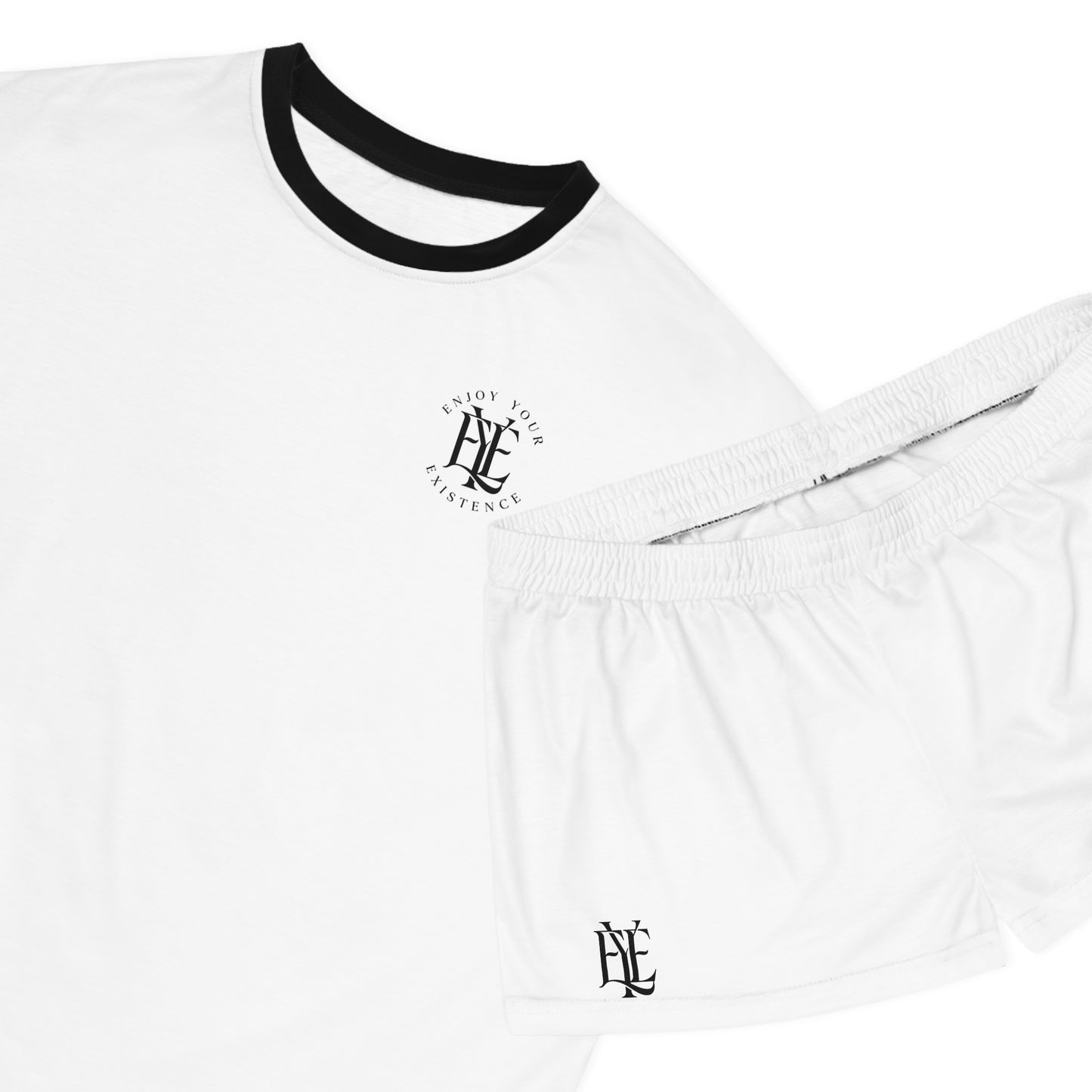 Women's Short Pajama Set — Minimal Monogram Sleepwear (AOP)