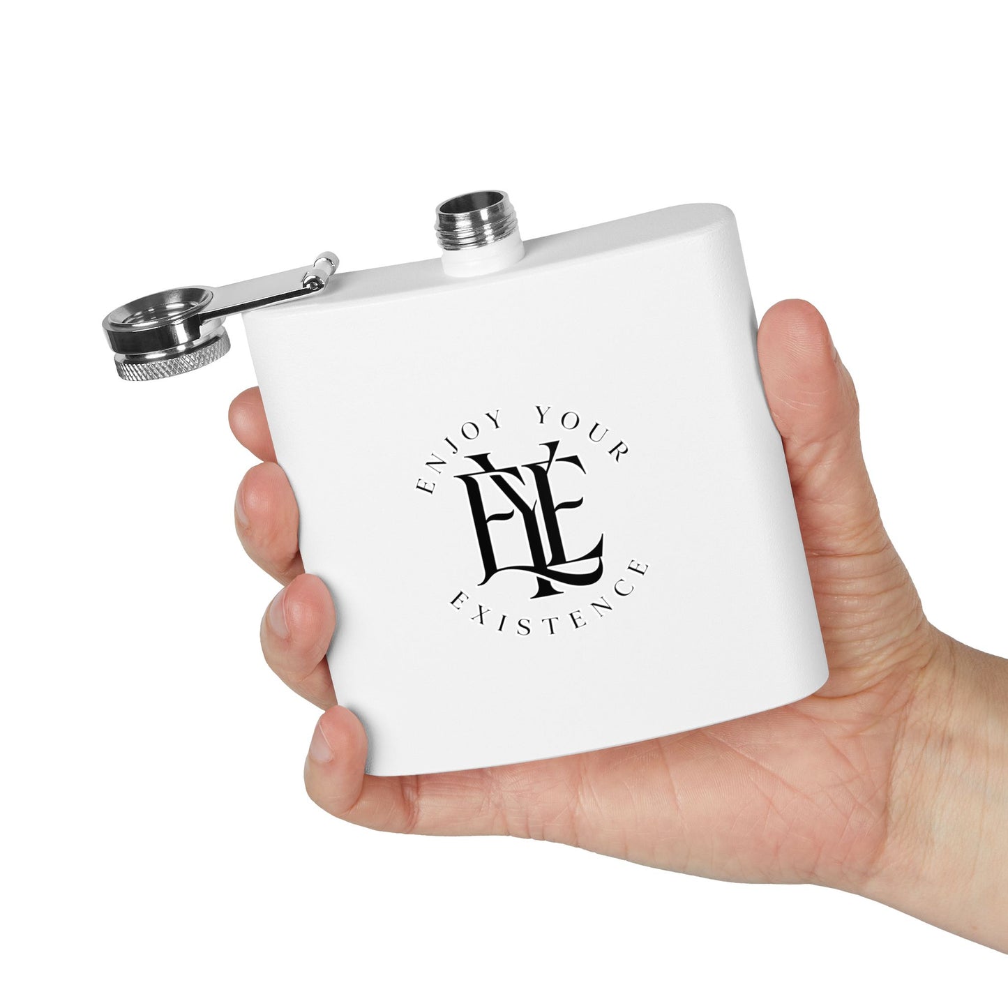 Flask — "Enjoy Your Existence" Stainless Steel 6oz Hip Flask