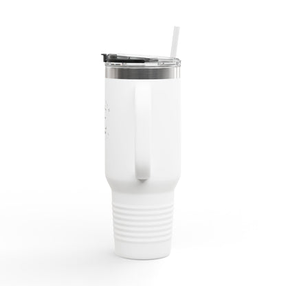 40oz Insulated Travel Mug — "Enjoy Your Existence" Stainless Steel Tumbler with Straw & Handle