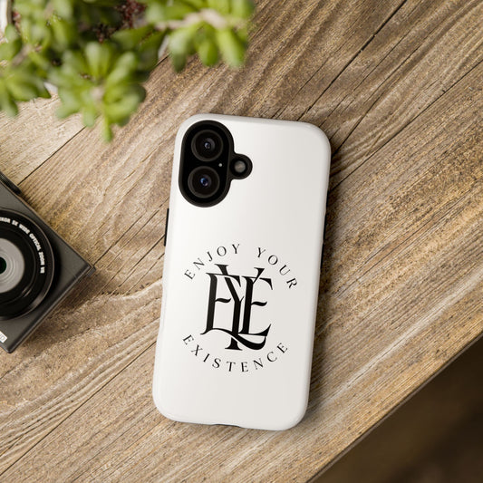 Enjoy Your Existence Phone Case — Minimal Gothic Monogram Protective Cover