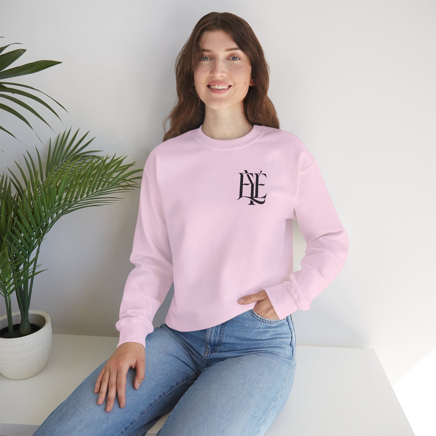 Crewneck Sweatshirt — 'Enjoy Your Existence' Monogram Minimalist Pullover