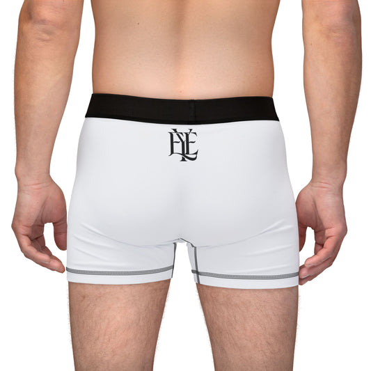 Monogrammed White Boxer Briefs — Custom Initials Men's Underwear