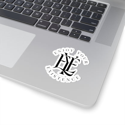 Enjoy Your Existence Monogram Sticker — Gothic Lettering Kiss-Cut Vinyl