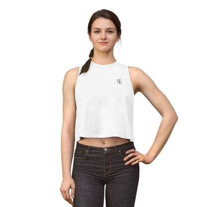 Women's Crop Top — Minimal Monogram Tank Top (Small Chest & Back Logo)
