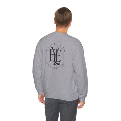 Crewneck Sweatshirt — 'Enjoy Your Existence' Monogram Minimalist Pullover