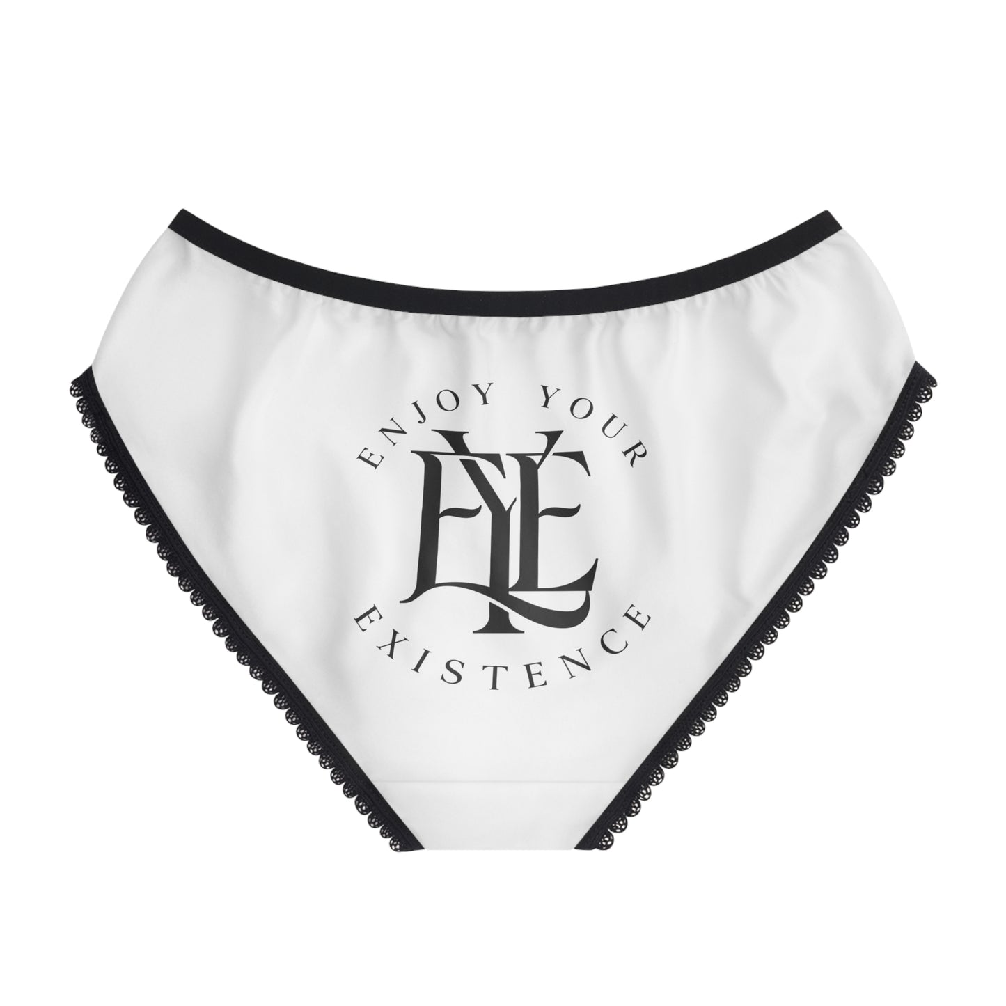 Enjoy Your Existence Women’s Briefs — Gothic Monogram Lace-Trim Underwear