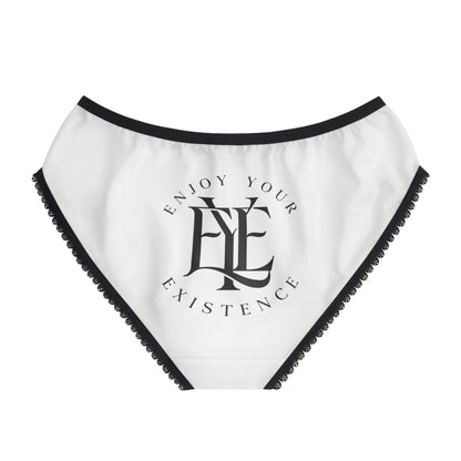 Enjoy Your Existence Women’s Briefs — Gothic Monogram Lace-Trim Underwear