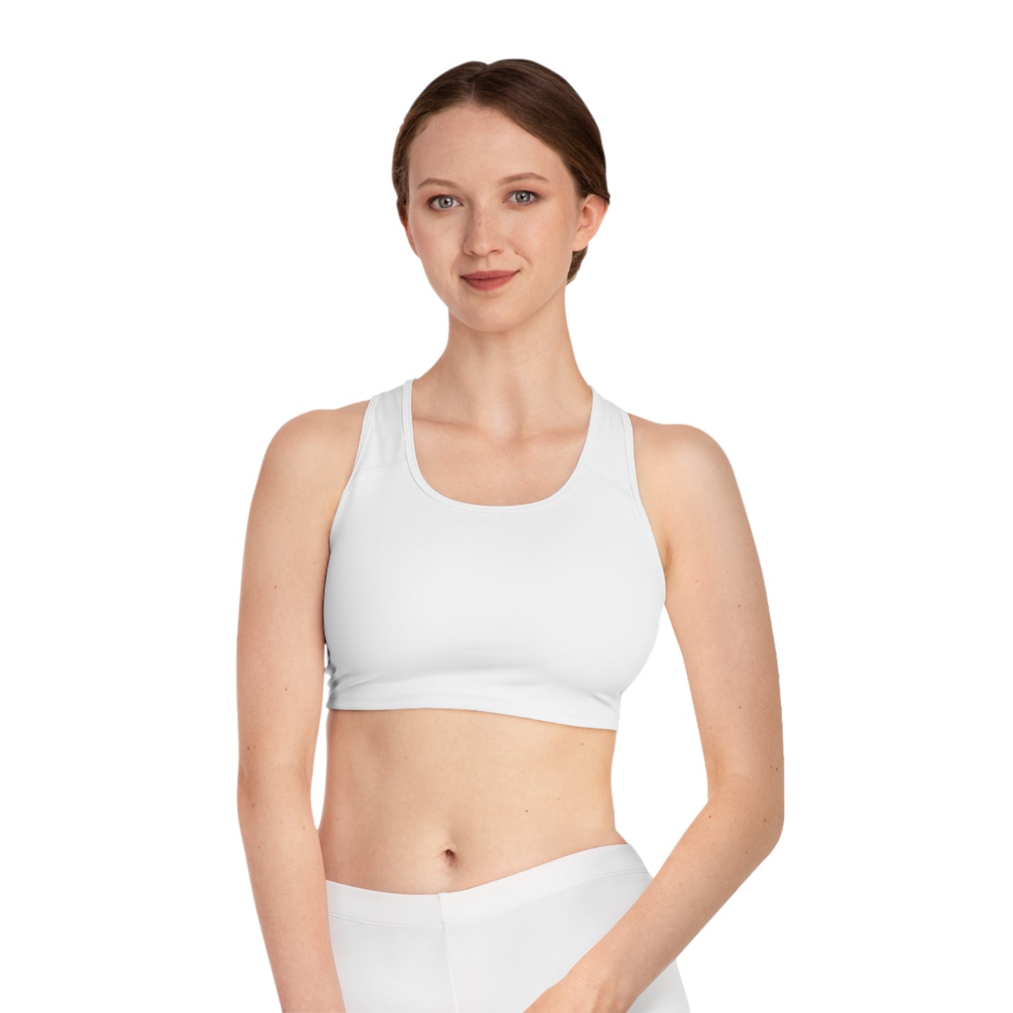 Minimalist White Racerback Sports Bra — Lightweight Activewear for Yoga, Running & Gym