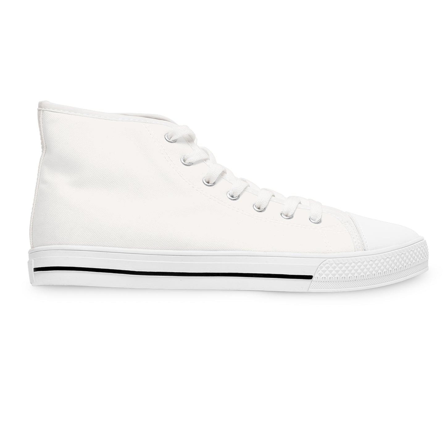 Women’s High Top Sneakers — Classic White Canvas Athletic Shoes