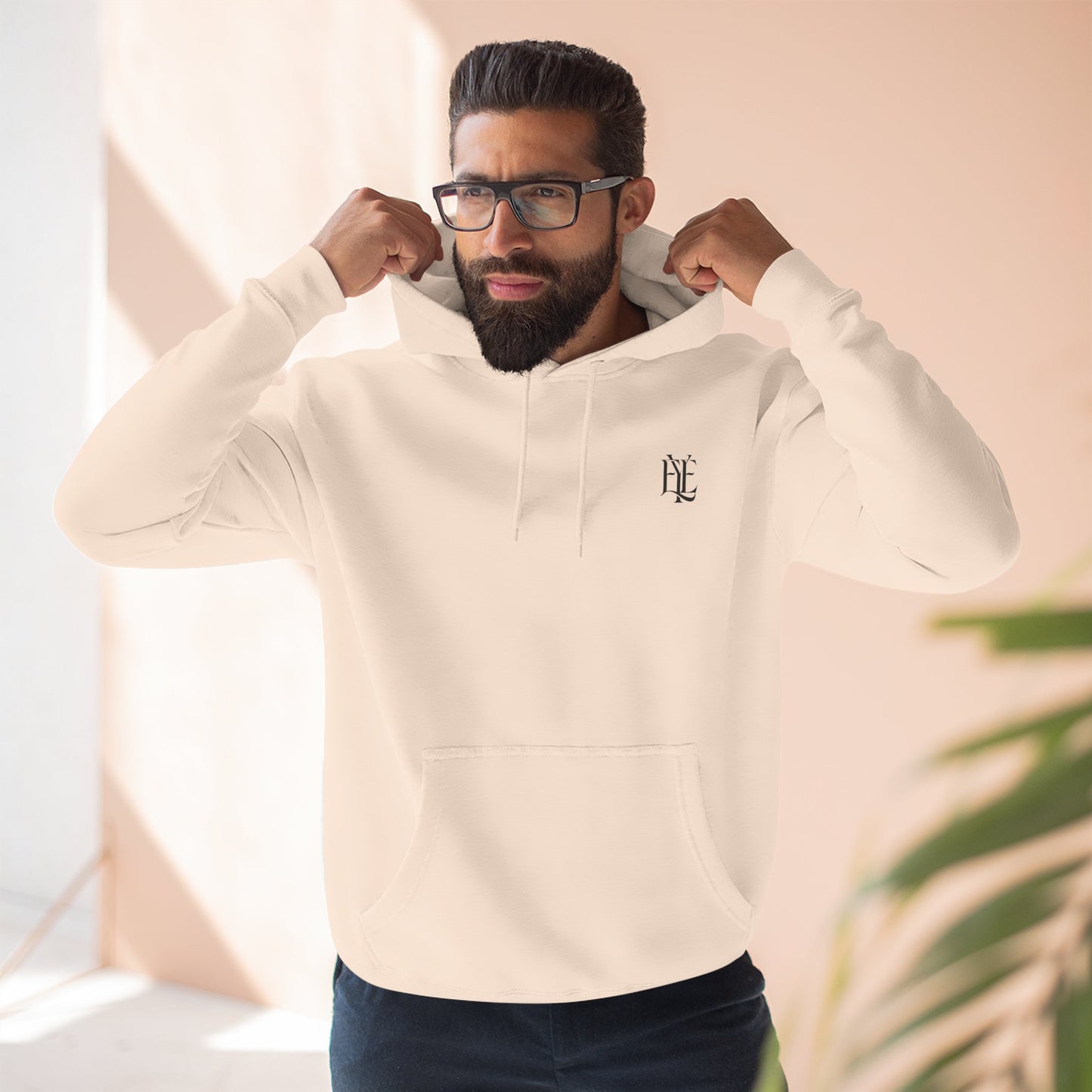 Three-Panel Fleece Hoodie — Minimalist 'Enjoy Your Existence' Logo Hoodie