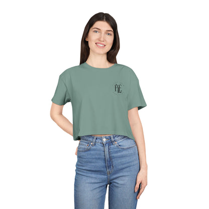 Women's Crop Tee — Minimal Monogram Chest Logo Cropped T-Shirt