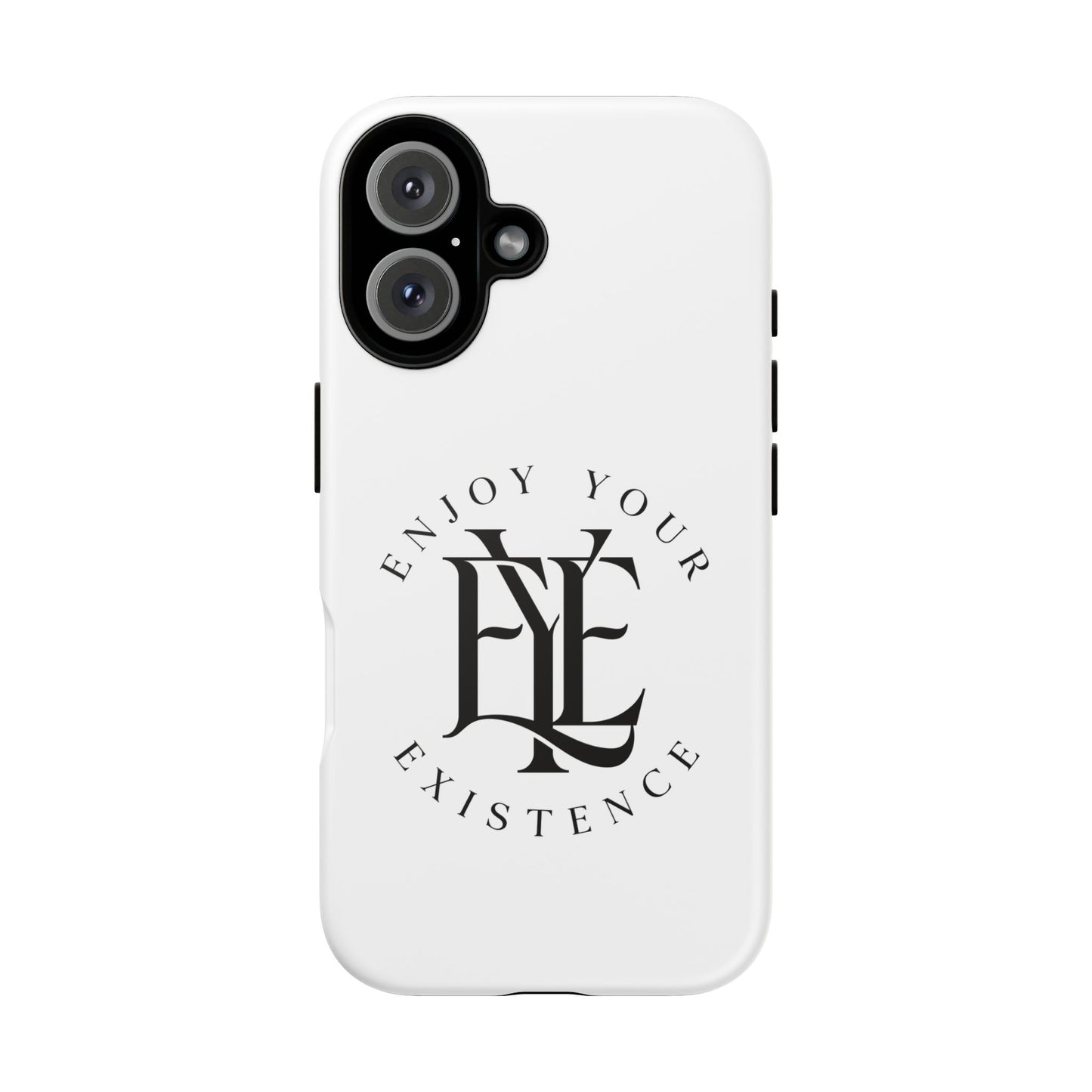 Enjoy Your Existence Phone Case — Minimal Gothic Monogram Protective Cover