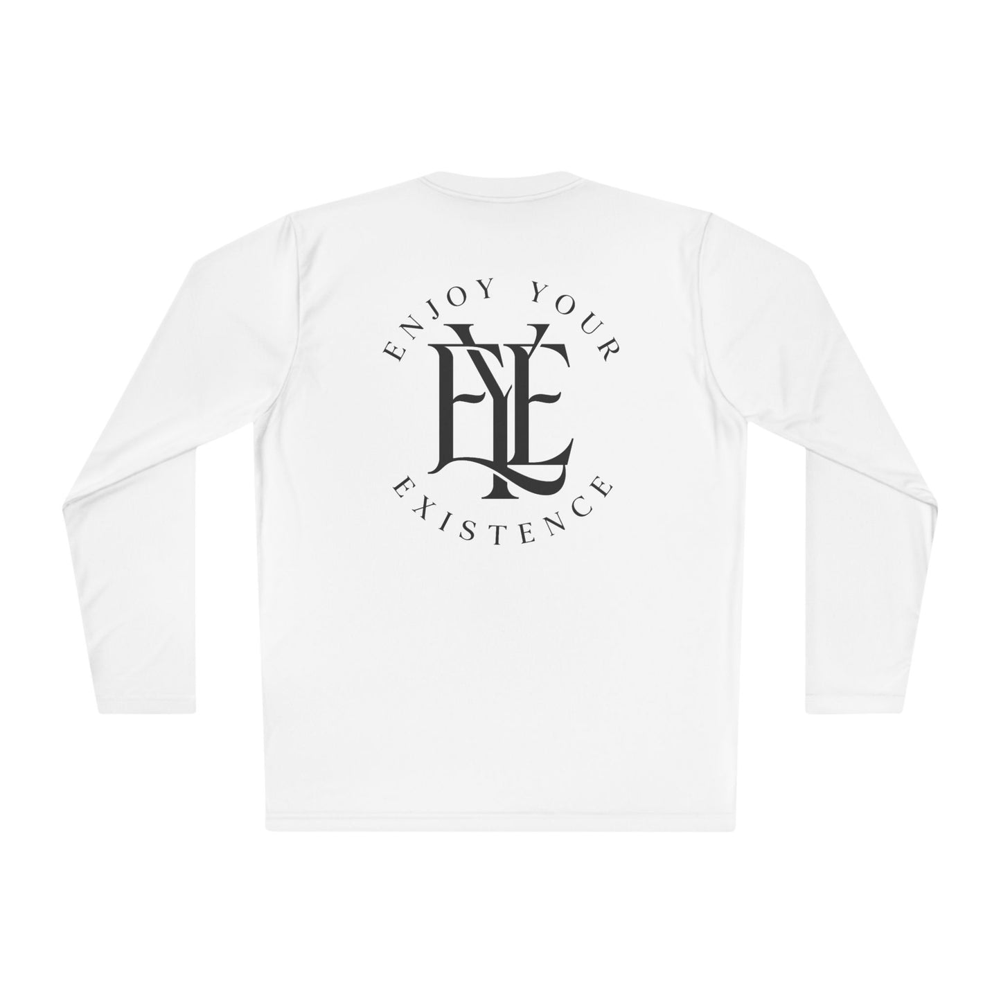 Enjoy Your Existence Long Sleeve Tee — Minimal Monogram Graphic