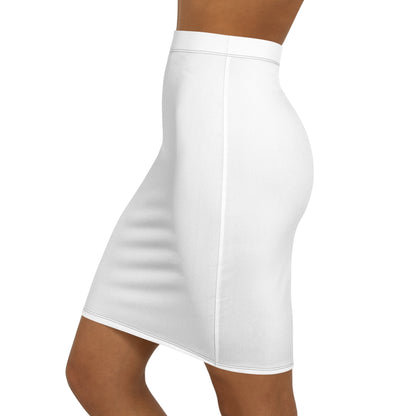 Women's Pencil Skirt — Minimal Monogram Bodycon Mid-Waist
