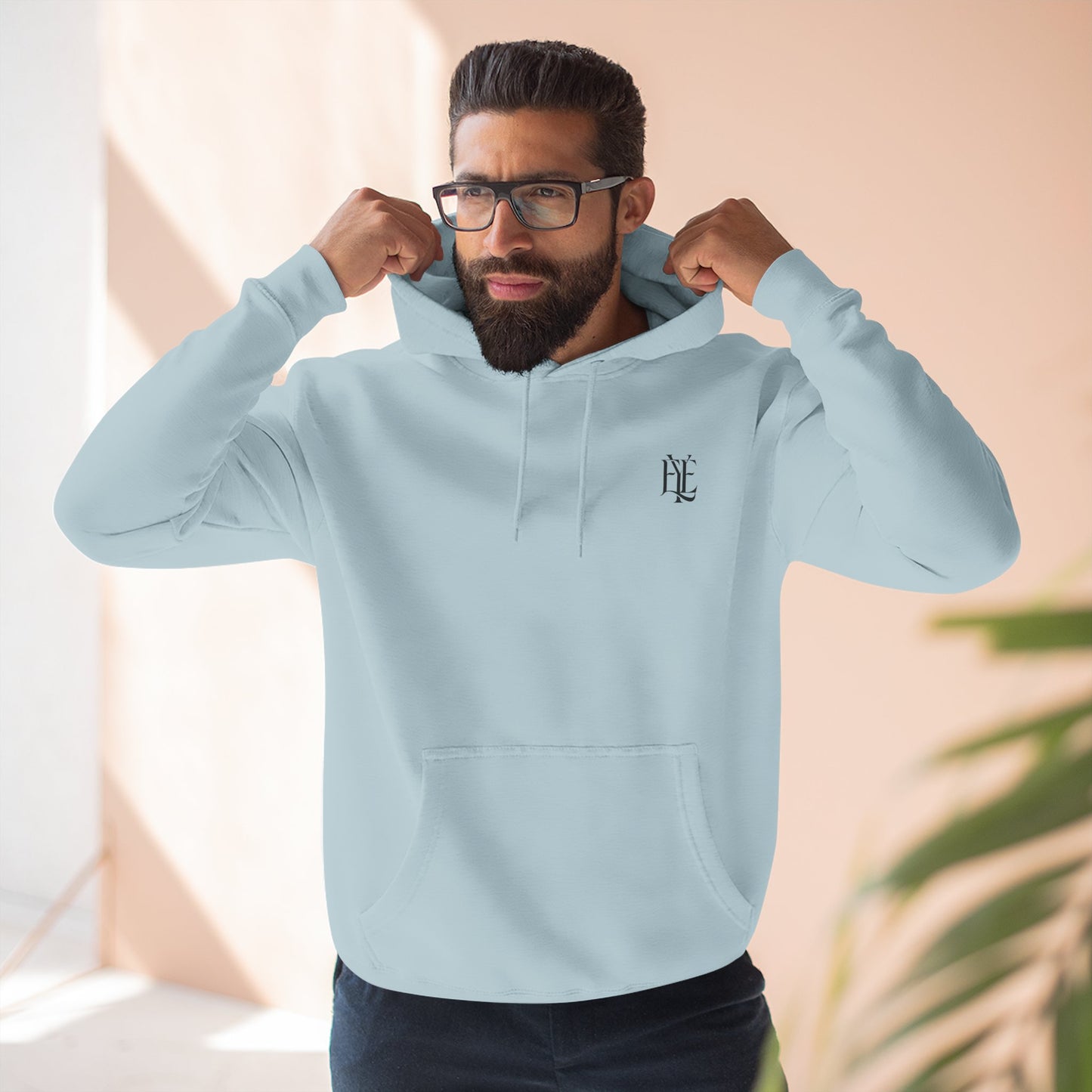 Three-Panel Fleece Hoodie — Minimalist 'Enjoy Your Existence' Logo Hoodie