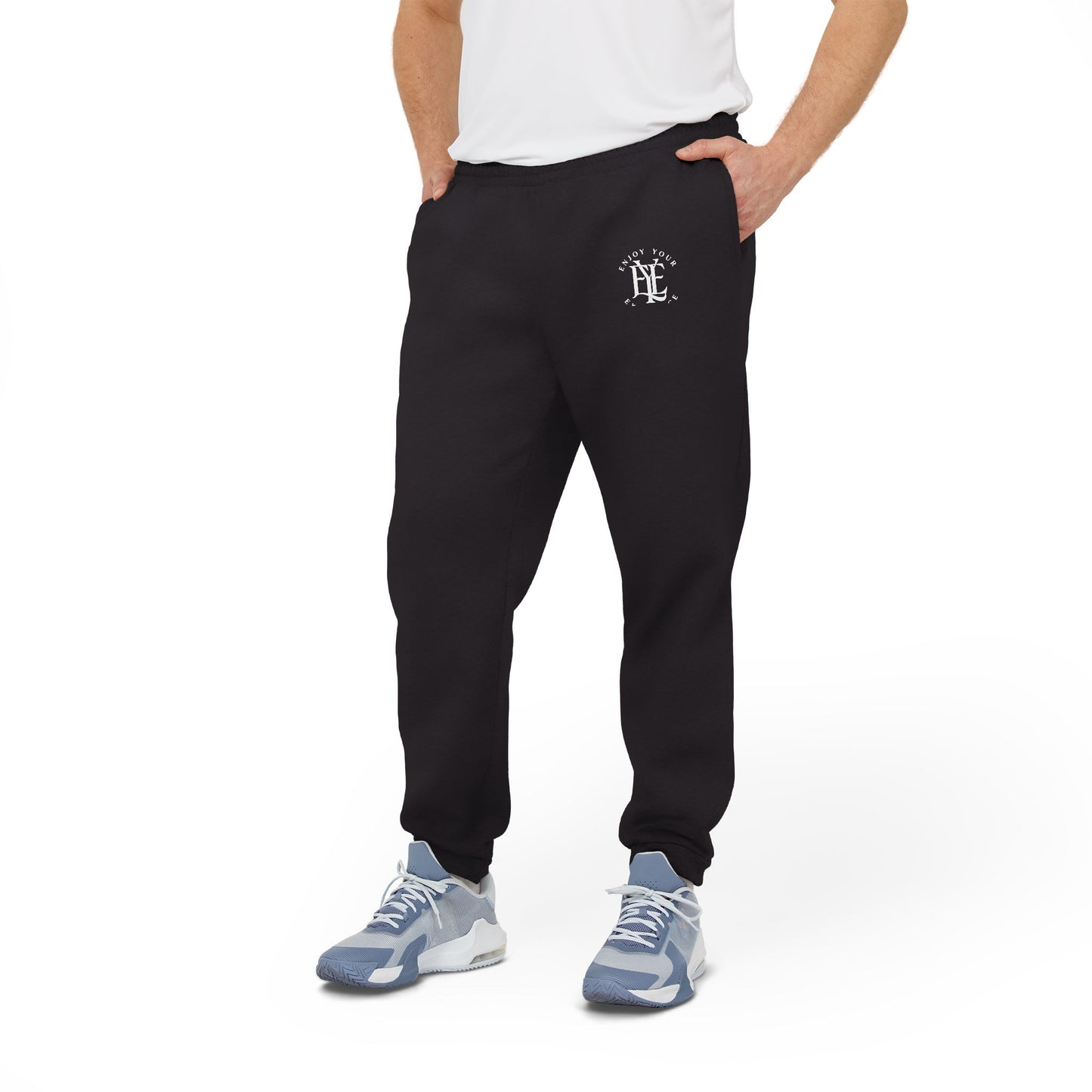 Fleece Joggers — Grey Athletic Sweatpants with Small Logo