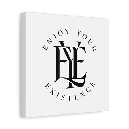 Enjoy Your Existence Matte Canvas Wall Art — Monogram Emblem Decorative Print