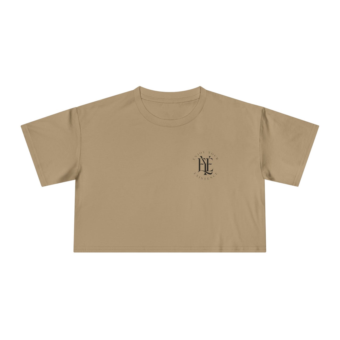 Women's Crop Tee — Minimal Monogram Chest Logo Cropped T-Shirt