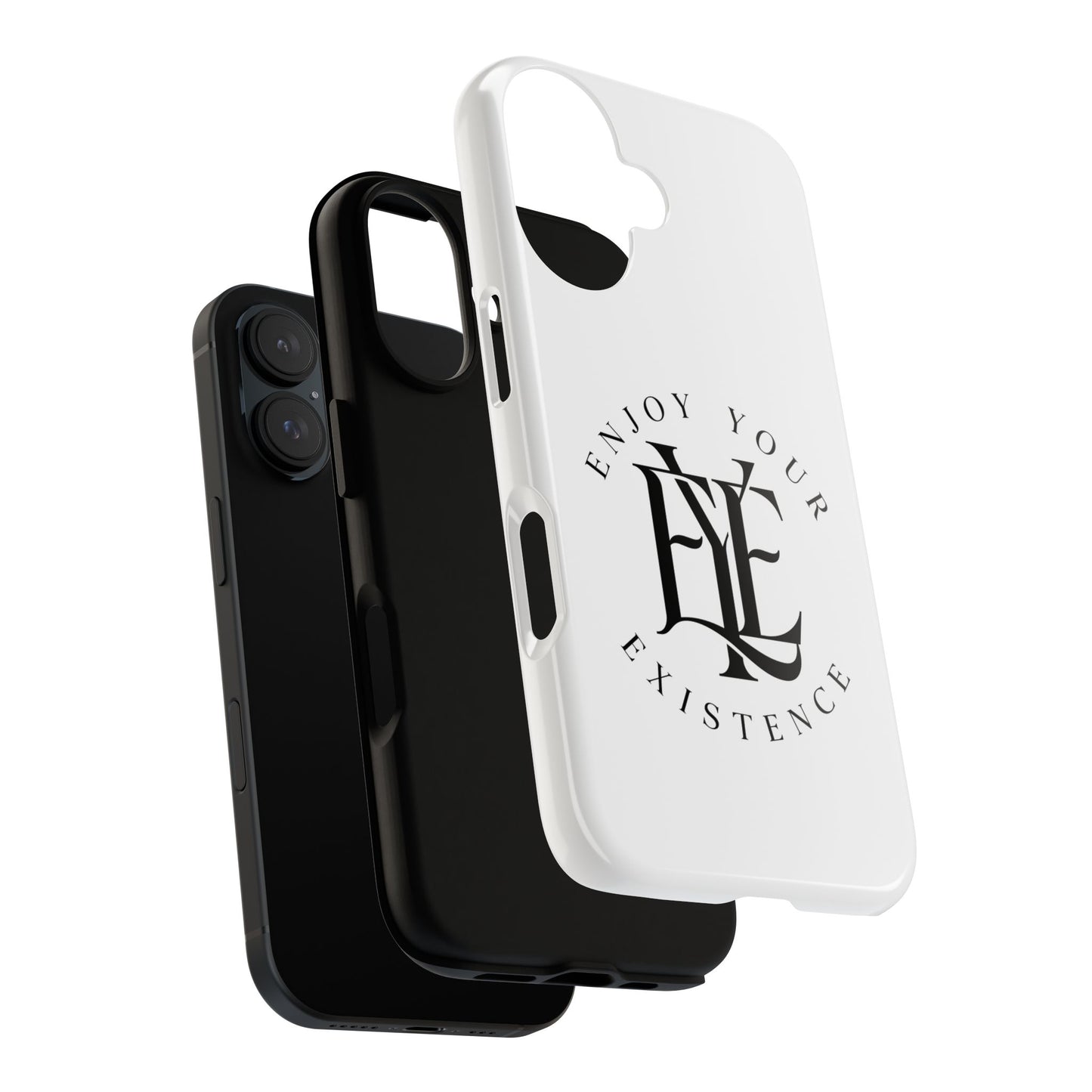 Enjoy Your Existence Phone Case — Minimal Gothic Monogram Protective Cover