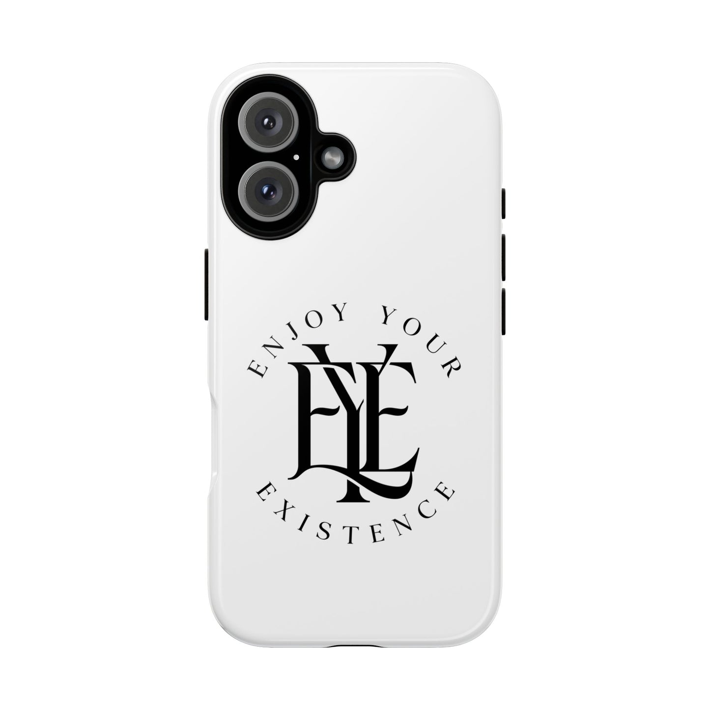 Enjoy Your Existence Phone Case — Minimal Gothic Monogram Protective Cover