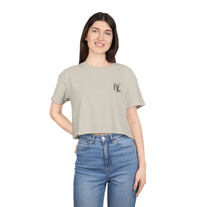 Women's Crop Tee — Minimal Monogram Chest Logo Cropped T-Shirt