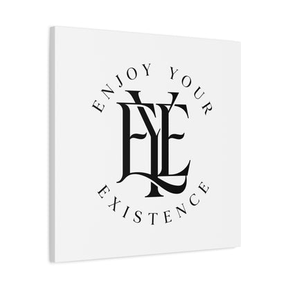 Enjoy Your Existence Matte Canvas Wall Art — Monogram Emblem Decorative Print
