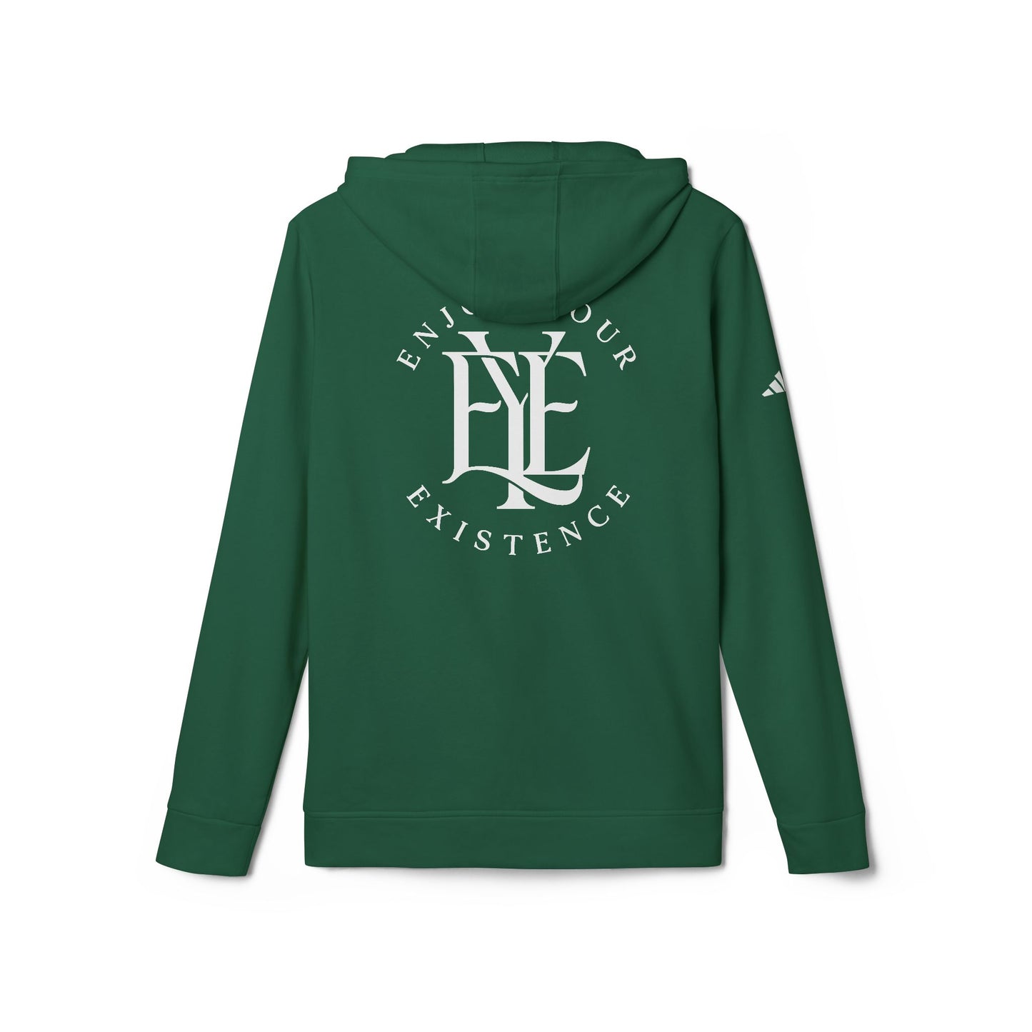 Fleece Hoodie — Vintage Monogram “Enjoy Your Existence” Graphic