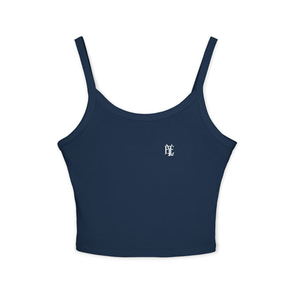 Women's Cropped Tank Top — Minimal Gothic 'E' Logo Chest & Back