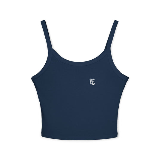 Women's Cropped Tank Top — Minimal Gothic 'E' Logo Chest & Back