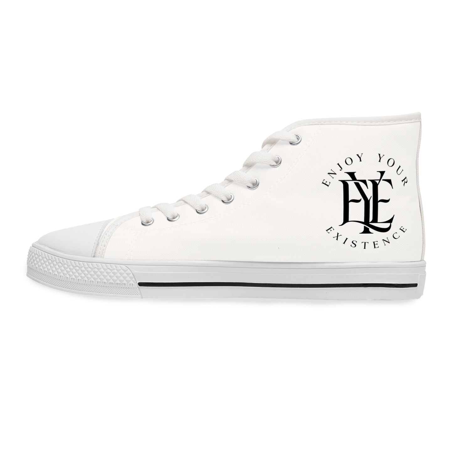 Women’s High Top Sneakers — Classic White Canvas Athletic Shoes