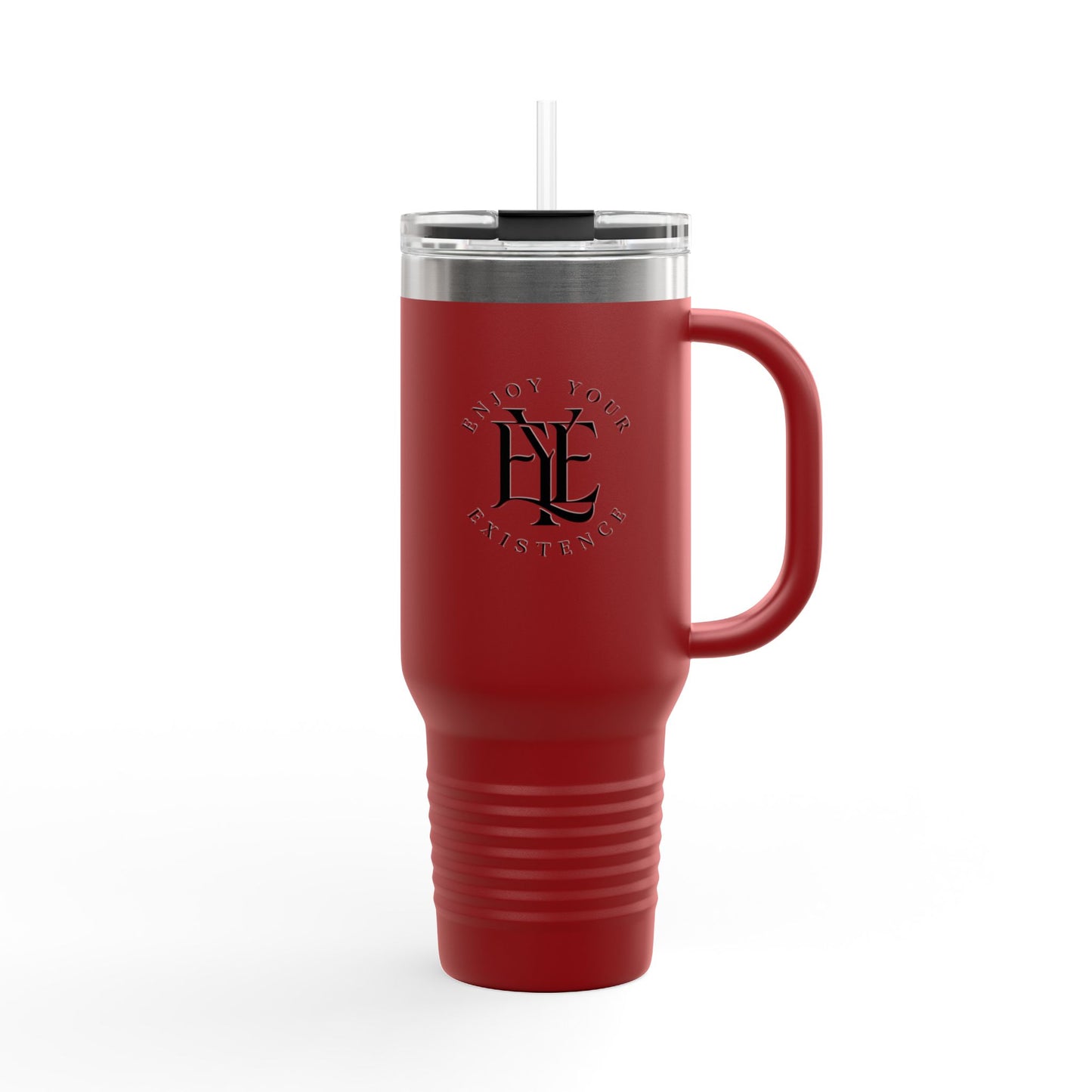 40oz Insulated Travel Mug — "Enjoy Your Existence" Stainless Steel Tumbler with Straw & Handle