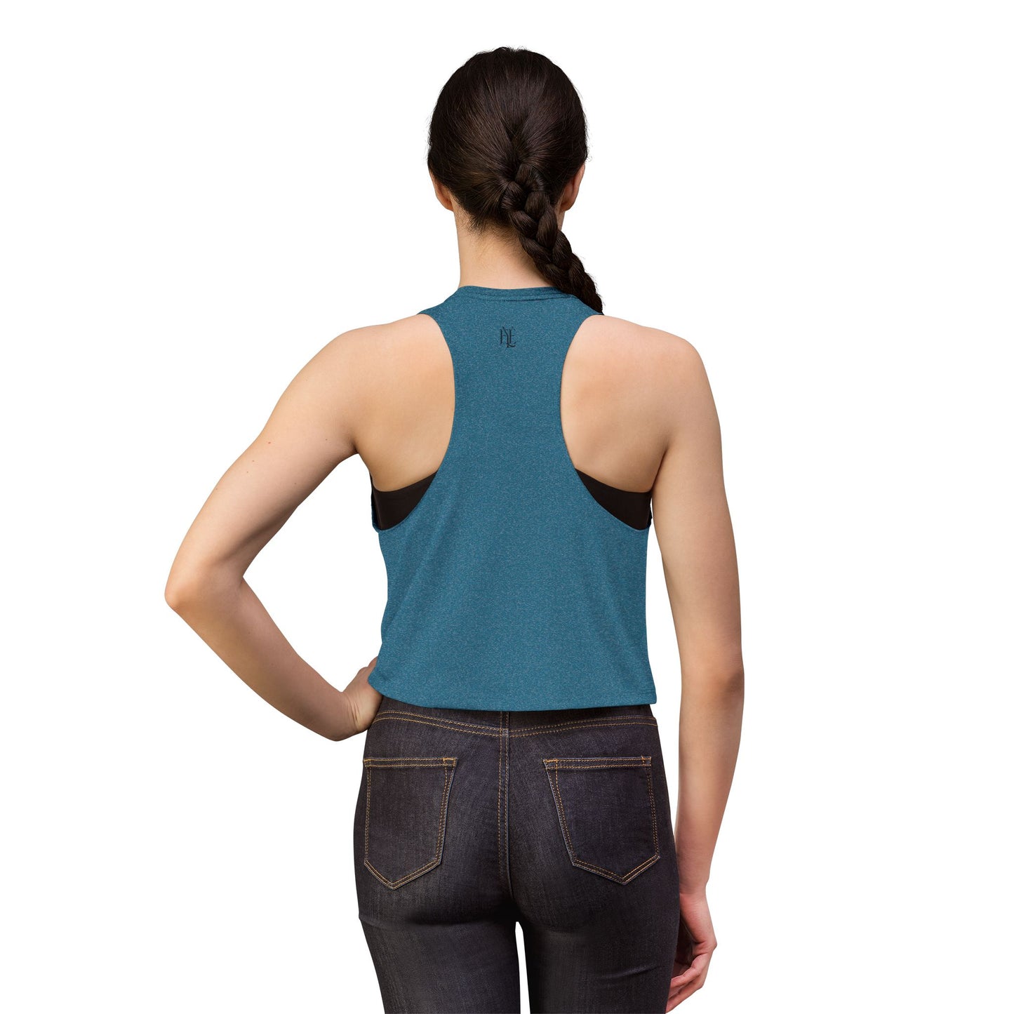 Women's Crop Top — Minimal Monogram Tank Top (Small Chest & Back Logo)