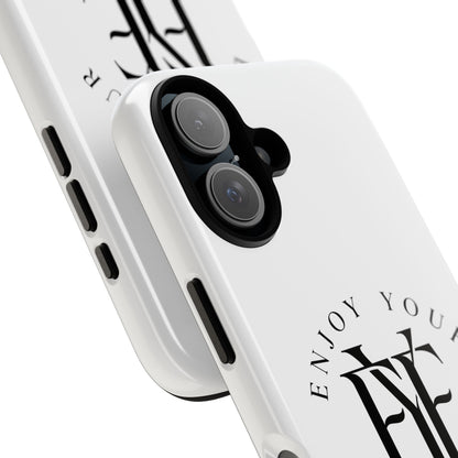 Enjoy Your Existence Phone Case — Minimal Gothic Monogram Protective Cover