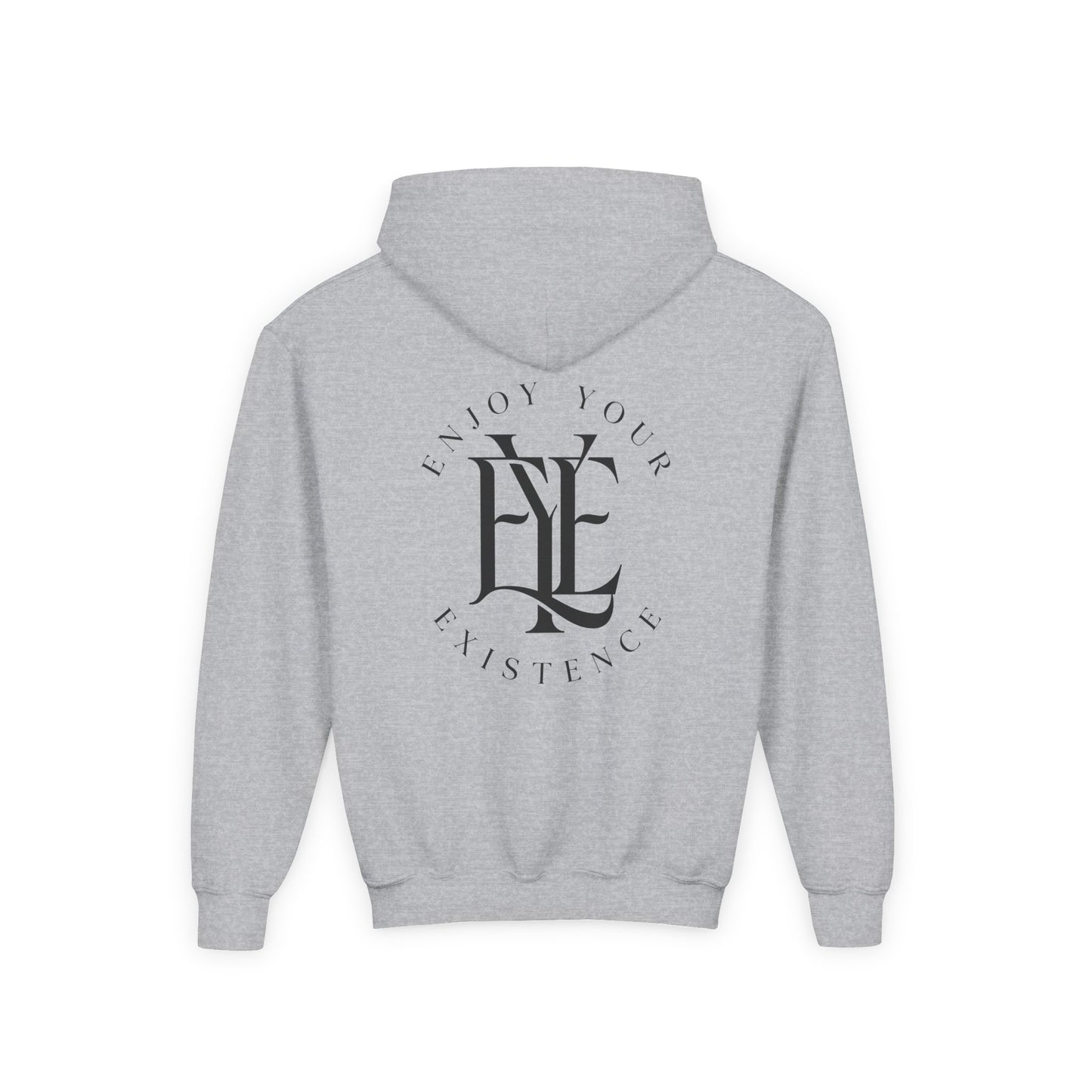 Youth Hoodie — 'Enjoy Your Existence' Minimal Logo Pullover