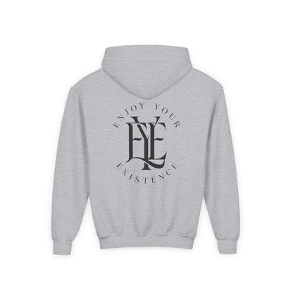 Youth Hoodie — 'Enjoy Your Existence' Minimal Logo Pullover