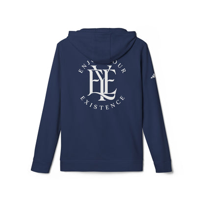 Fleece Hoodie — Vintage Monogram “Enjoy Your Existence” Graphic