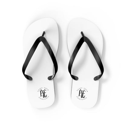 Flip Flops - Minimal Monogram White Beach Sandals
